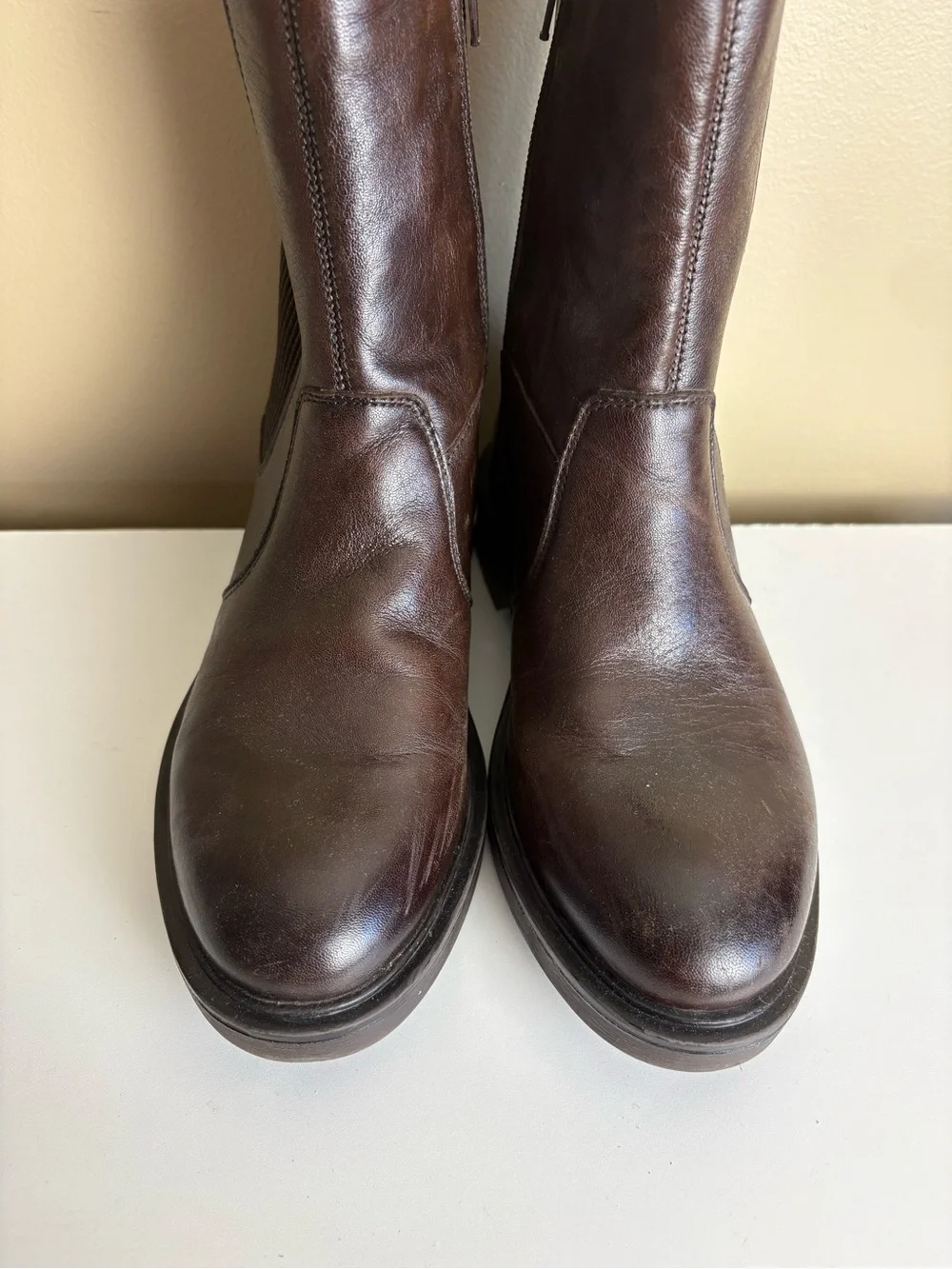 Alberto Torresi Brown Leather Zip Moto Ankle Riding Boots Size 37